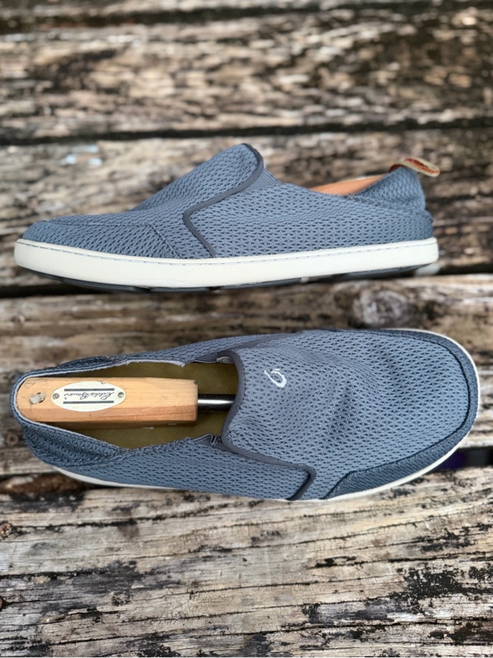 Olukai Nohea Mesh Men's Size 11.5 Wind Gray Slip-On Casual Shoes X1